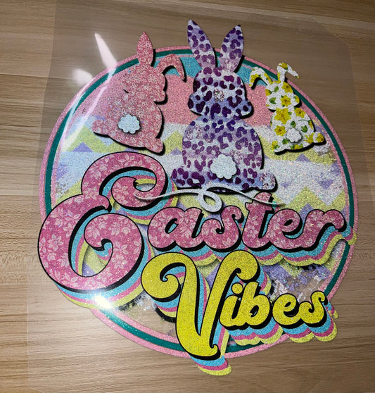 RTS DTF GLITTER Easter Vibes