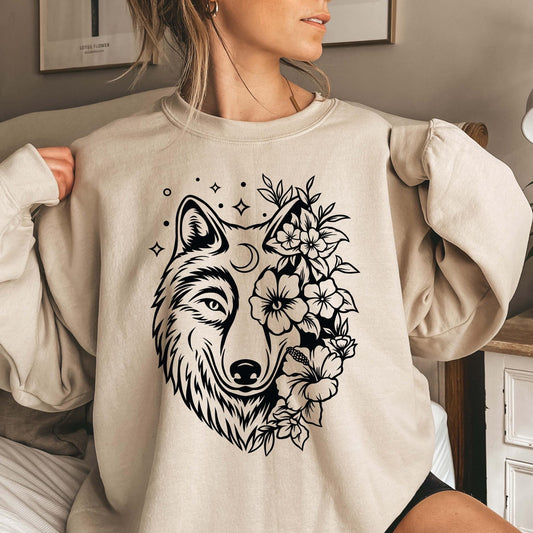 Floral wolf SCREEN PRINT