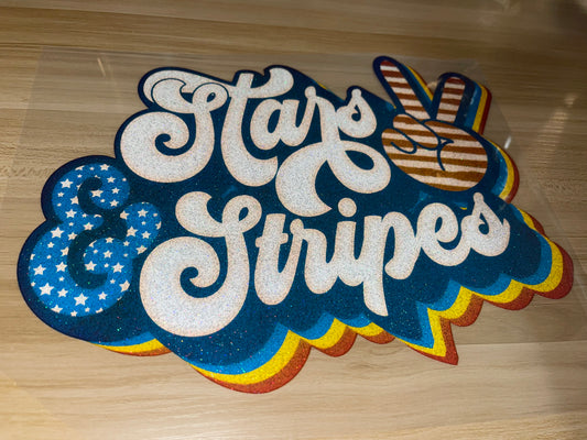 RTS DTF Glitter Stars & Strips
